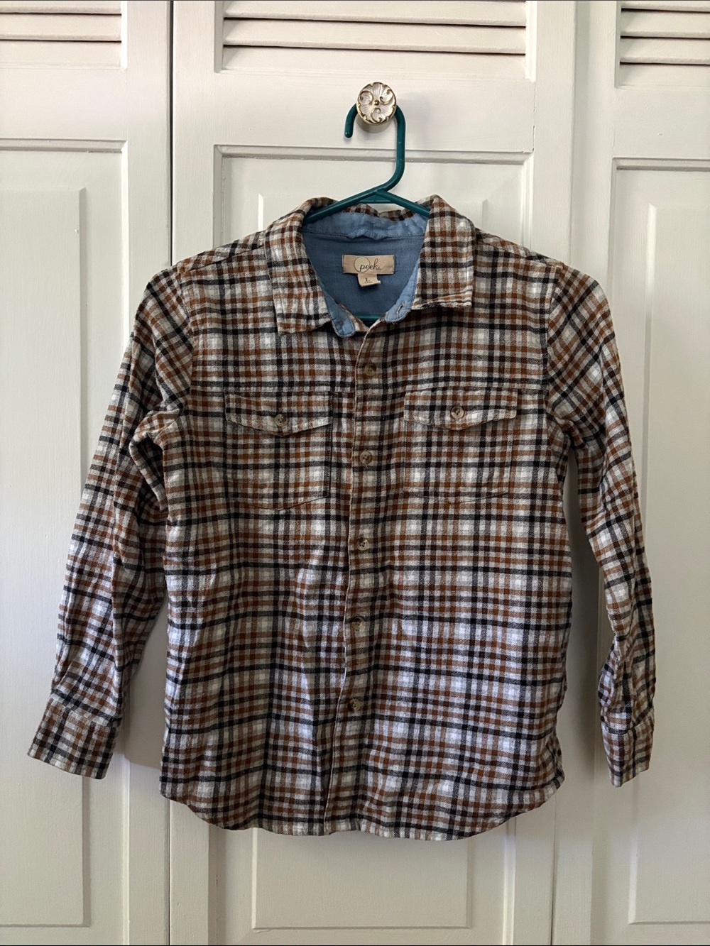 Peek button-up plaid shirt